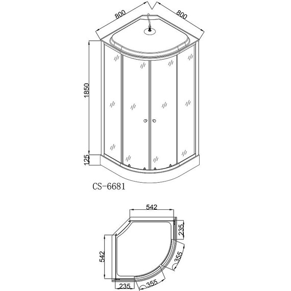 Душевая кабина Loranto CS-6681G 80х80 см, хром/тонированное - 2 Душевая кабина Loranto CS-6681G 80х80 см, хром/тонированное фото 2
