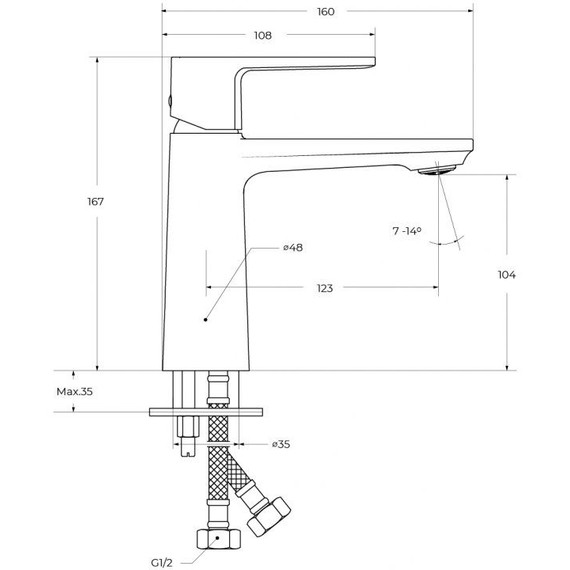 Набор смесителей Cezares: Смеситель для ванны LUX-VD-01 + смеситель для раковины LUX-LS-01-W0 (Новинка 2025) фото 15