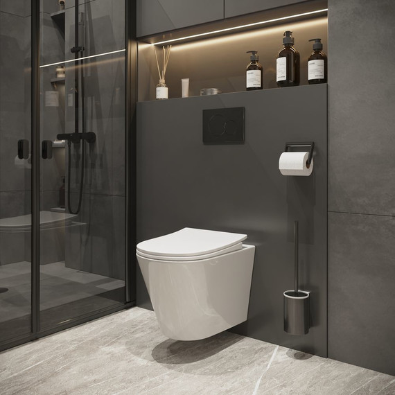 Унитаз подвесной безободковый Niagara Vista NG-9302 с тонкой крышкой микролифт фото 5