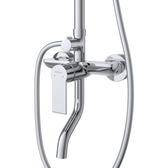 Душевой комплект BelBagno: Душевая стойка AURORA-VSCM-CRM + смеситель для раковины AURORA-LVM-CRM-W0 (Новинка 2025) фото 12