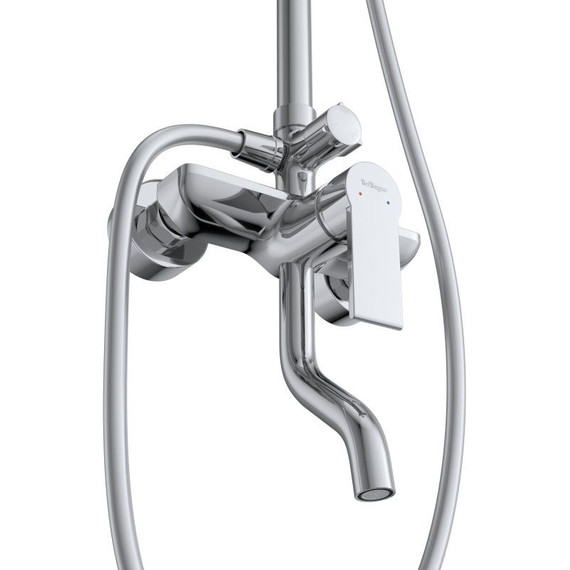 Душевой комплект BelBagno: Душевая стойка AURORA-VSCM-CRM + смеситель для раковины AURORA-LVM-CRM-W0 (Новинка 2025) фото 5