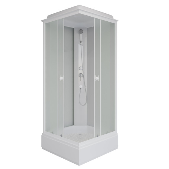 Душевая кабина Niagara 80x80 см P80/26Q/MT со средним поддоном 26 см, профиль белый, стекло матовое фото 12