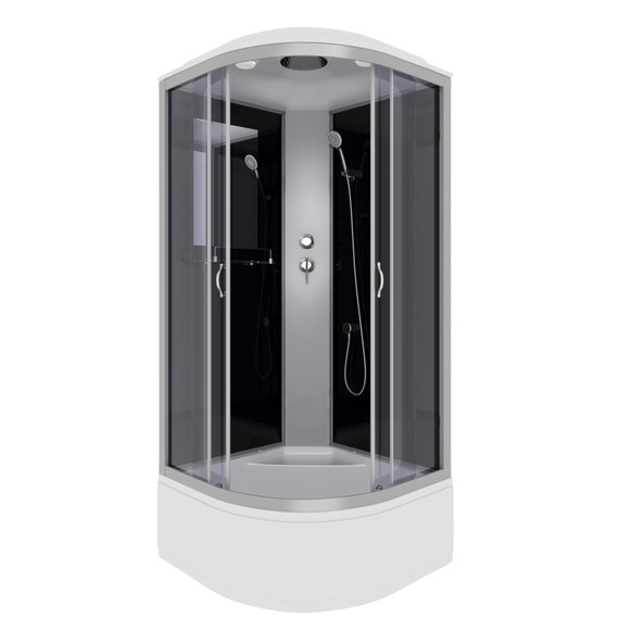 Душевая кабина Niagara Classic 80х80х215 см NG-2507-14, высокий поддон (40см), стекло тонированное, профиль серебро (безсиликоновая сборка) фото 16