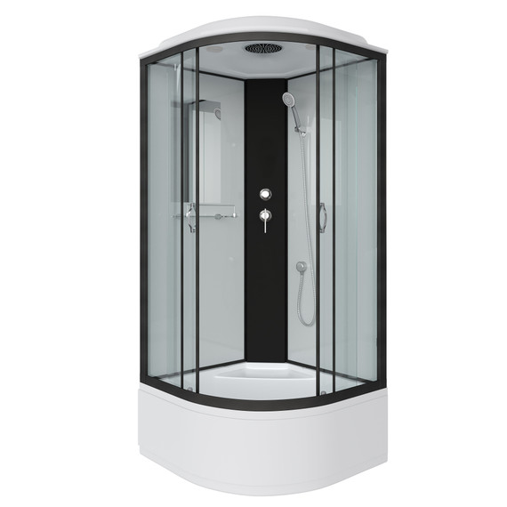 Душевая кабина Niagara Classic 80х80х215 см NG-6707-14, высокий поддон (40см), стекло прозрачное, профиль черный (безсиликоновая сборка) фото 14