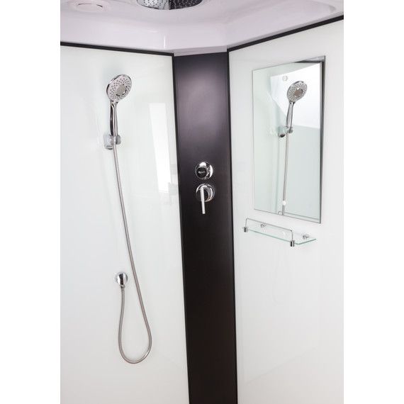 Душевая кабина Niagara Classic 80х80х215 см NG-6707-14, высокий поддон (40см), стекло прозрачное, профиль черный (безсиликоновая сборка) фото 4