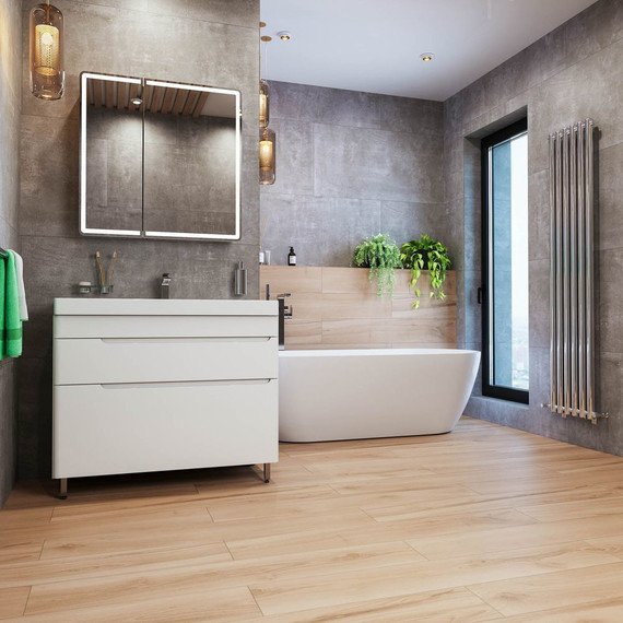 Тумба напольная с раковиной Mirsant Flat 60/2 60 см (раковина Line 60) белый фото 8