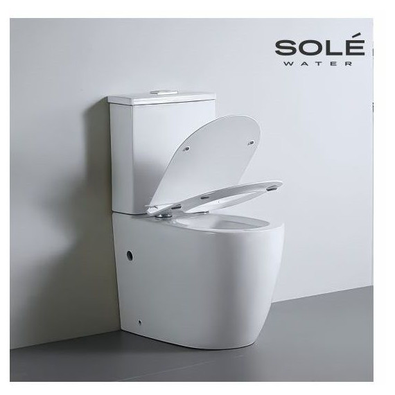 Унитаз-компакт безободковый Sole Porto Turbo с тонкой крышкой микролифт (система смыва Торнадо) фото 3