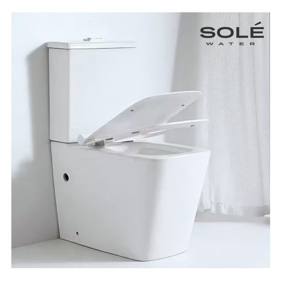 Унитаз-компакт безободковый Sole Rif Turbo с тонкой крышкой микролифт (система смыва Торнадо) фото 4