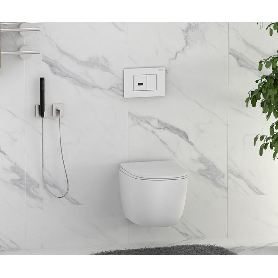 Кнопка смыва сенсорная Abber AC0122SMW, белый матовый фото 4