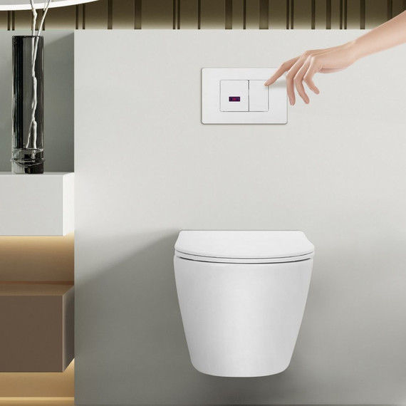 Кнопка смыва сенсорная Abber AC0122SMW, белый матовый фото 5