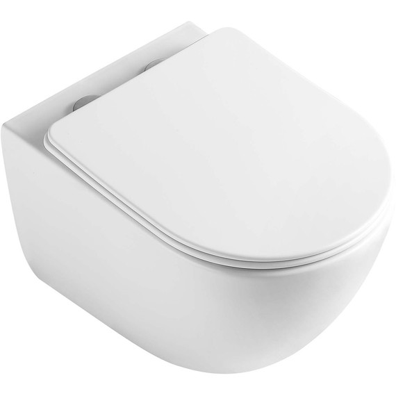 Унитаз подвесной безободковый Aquatek Гелиос AQ1993T-00 с тонкой крышкой микролифт, с полностью закрытым гидрозатвором (система смыва Торнадо) фото 3