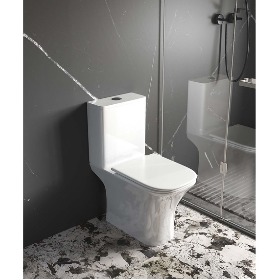 Унитаз-компакт безободковый Aquatek Optima Square AQ4411-00 с тонкой крышкой микролифт фото 6