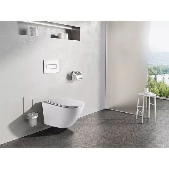 Инсталляция с подвесным унитазом комплект: Grohe Rapid SL 38772001 с подвесным безободковым унитазом Azario Grado AZ-0046-UQ3 сиденье микролифт, крепление, кнопка смыва хром (Система смыва торнадо), Цвет производителя: белый - 12 Инсталляция с подвесным унитазом комплект: Grohe Rapid SL 38772001 с подвесным безободковым унитазом Azario Grado AZ-0046-UQ3 сиденье микролифт, крепление, кнопка смыва хром (Система смыва торнадо), Цвет производителя: белый фото 12