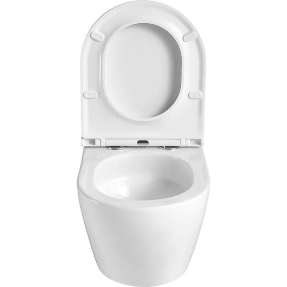 Инсталляция с подвесным унитазом комплект: Grohe Rapid SL 38772001 с подвесным безободковым унитазом Azario Grado AZ-0046-UQ3 сиденье микролифт, крепление, кнопка смыва хром (Система смыва торнадо), Цвет производителя: белый - 5 Инсталляция с подвесным унитазом комплект: Grohe Rapid SL 38772001 с подвесным безободковым унитазом Azario Grado AZ-0046-UQ3 сиденье микролифт, крепление, кнопка смыва хром (Система смыва торнадо), Цвет производителя: белый фото 5