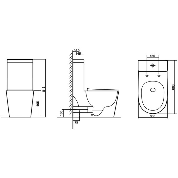 Унитаз-моноблок безободковый Azario Nimbus AZ-6080-AP с тонкой крышкой микролифт (система смыва Торнадо) фото 12