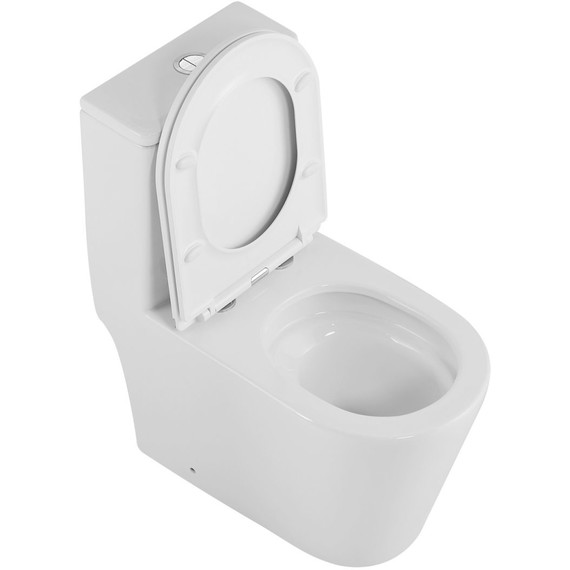 Унитаз-моноблок безободковый Azario Nimbus AZ-6080-AP с тонкой крышкой микролифт (система смыва Торнадо) фото 3