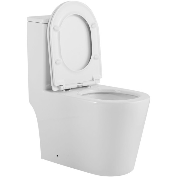 Унитаз-моноблок безободковый Azario Nimbus AZ-6080-AP с тонкой крышкой микролифт (система смыва Торнадо) фото 4