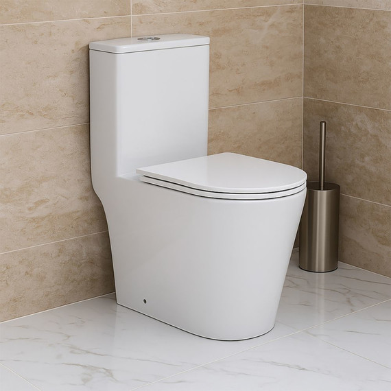 Унитаз-моноблок безободковый Azario Nimbus AZ-6080-AP с тонкой крышкой микролифт (система смыва Торнадо) фото 11