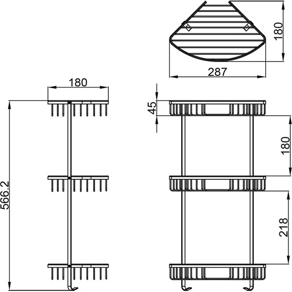 Полка угловая Azario AZ-814-3 - 2 Полка угловая Azario AZ-814-3 фото 2