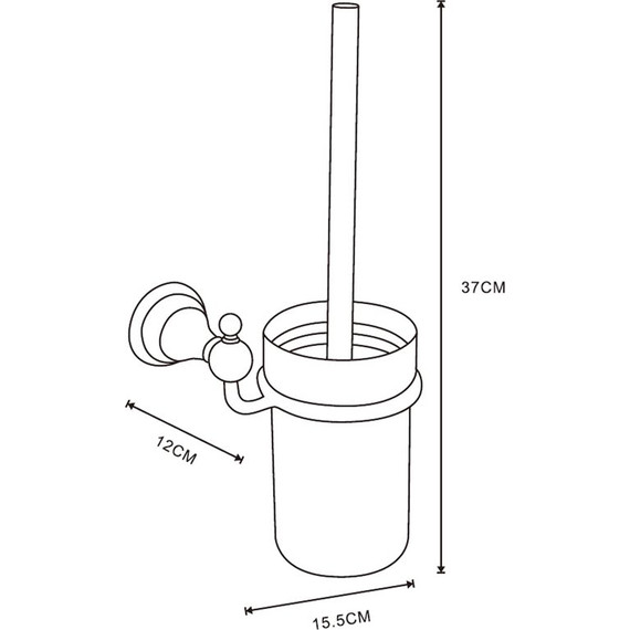 Ёршик для унитаза Azario Elvia AZ-91113G, цвет золото - 2 Ёршик для унитаза Azario Elvia AZ-91113G, цвет золото фото 2