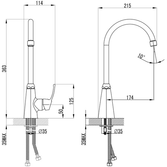 Смеситель для кухни Azario AZ-HU245900 фото 2