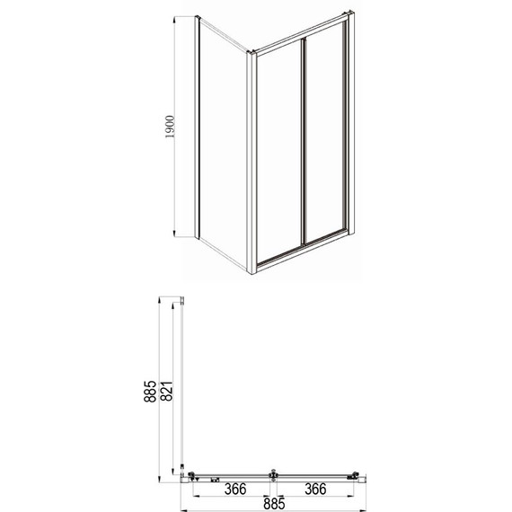 Душевое ограждение Azario Toronto 90x90 см AZ-NAA1432B 900, серебро/прозрачное фото 3