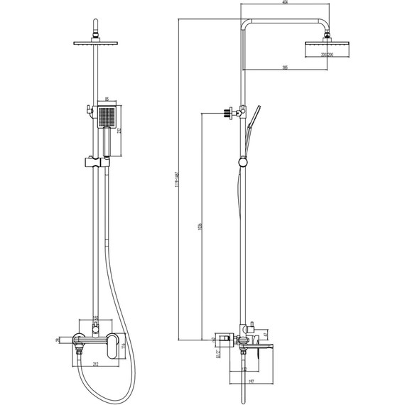 Душевая стойка Azario Florida Square AZ-WSA654232C - 3 Душевая стойка Azario Florida Square AZ-WSA654232C фото 3
