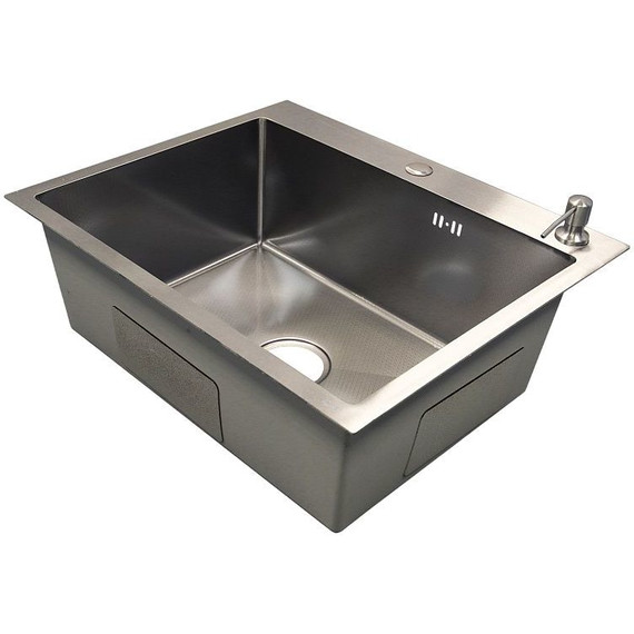 Кухонная мойка Azario Nicole AZS5050N (сифон, дозатор и коландер в комплекте) серебро фото 3