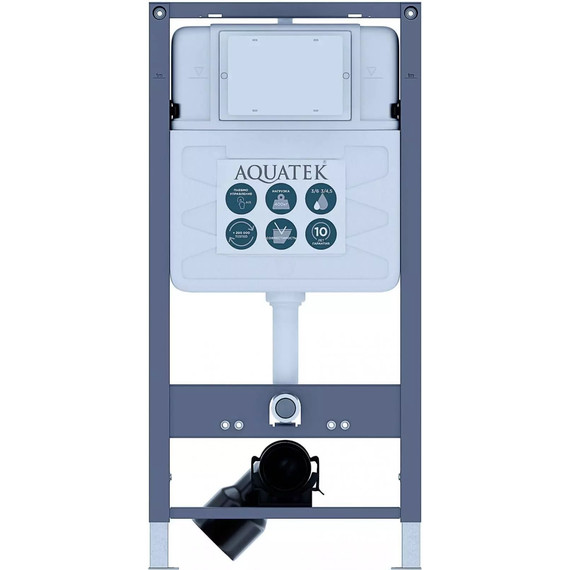 Инсталляция с подвесным унитазом комплект: Aquatek Pneumo S50 INSP-0000001 с подвесным безободковым унитазом Azario Grado AZ-0046-UQ3 сиденье микролифт (Система смыва торнадо) фото 3