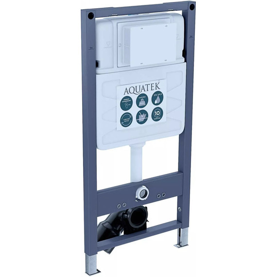 Инсталляция с подвесным унитазом комплект: Aquatek Pneumo S50 INSP-0000001 с подвесным безободковым унитазом Azario Grado AZ-0046-UQ3 сиденье микролифт (Система смыва торнадо) фото 4