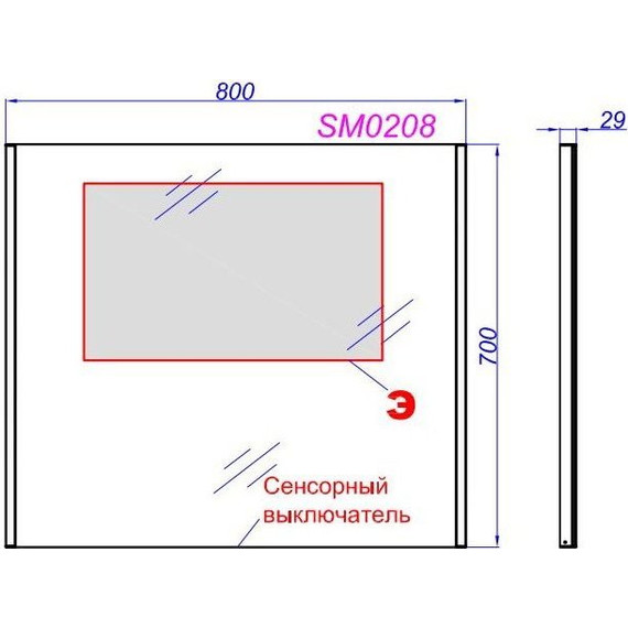 Зеркало Aqwella Манчестер 80 см SM0208 фото 6
