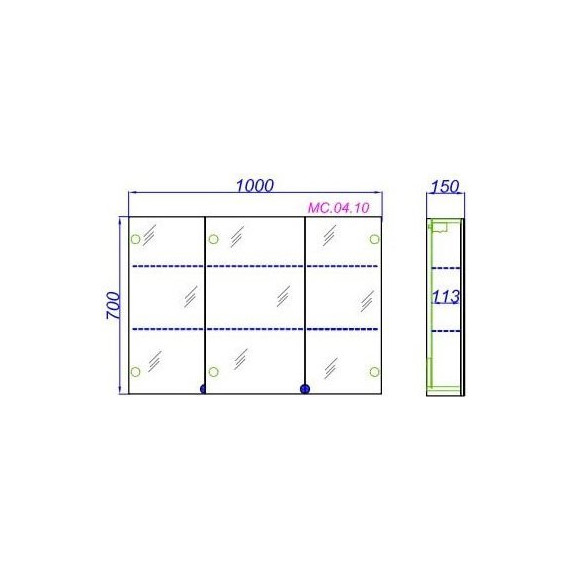 Зеркало-шкаф Aqwella Манчестер 100 см MC.04.10 - 6 Зеркало-шкаф Aqwella Манчестер 100 см MC.04.10 фото 6