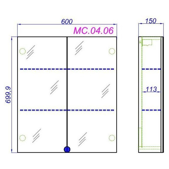 Зеркало-шкаф Aqwella Манчестер 60 см МС.04.06 - 4 Зеркало-шкаф Aqwella Манчестер 60 см МС.04.06 фото 4