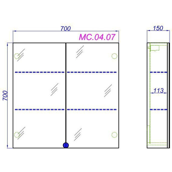 Зеркало-шкаф Aqwella Манчестер 70 см МС.04.07 - 5 Зеркало-шкаф Aqwella Манчестер 70 см МС.04.07 фото 5