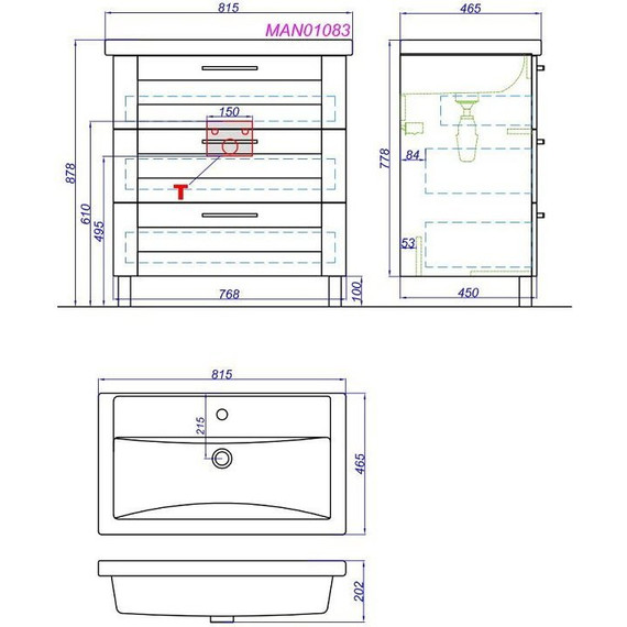 Тумба напольная с раковиной Aqwella Манчестер 80 см MAN01083 - 8 Тумба напольная с раковиной Aqwella Манчестер 80 см MAN01083 фото 8