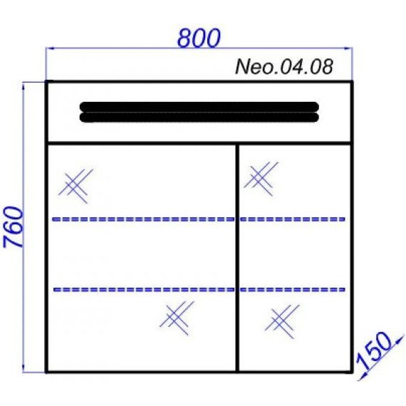 Зеркало-шкаф Aqwella Нео 80 см Neo.04.08 фото 4