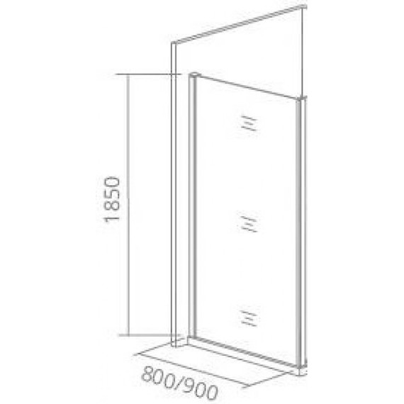 Боковая стенка Bas Orion SP-80-G-CH 80 см хром/матовое фото 6