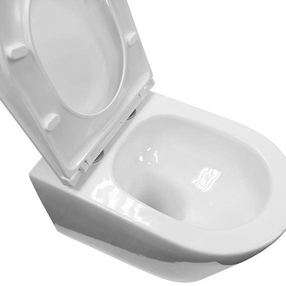 Унитаз подвесной безободковый Azario Nove AZ-9312T с тонкой крышкой микролифт фото 6