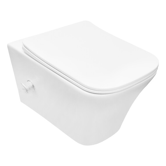 Унитаз подвесной безободковый Azario Nove AZ-9321B с тонкой крышкой микролифт фото 