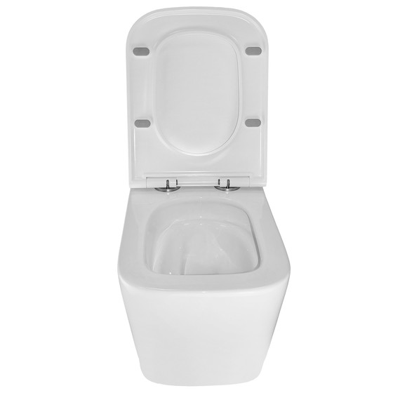 Унитаз подвесной безободковый Azario Cascad AZ-2303-A с тонкой крышкой микролифт (Система смыва Торнадо) фото 5