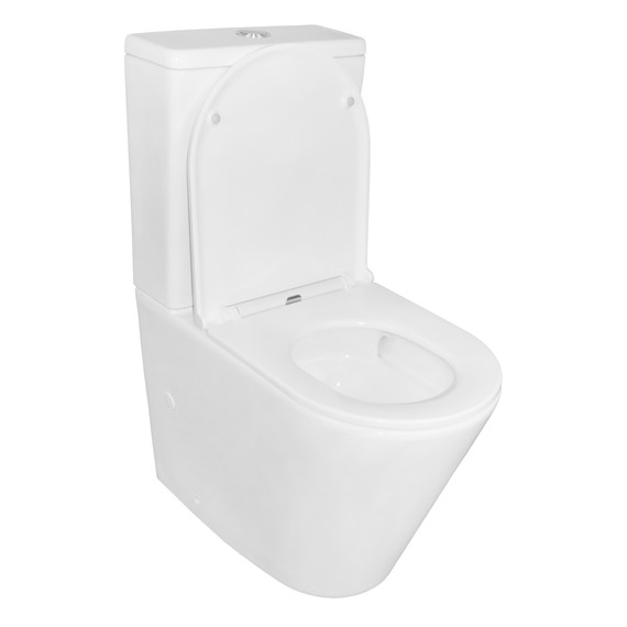 Унитаз-компакт безободковый Azario Vetro AZ-2149-UQ1 с тонкой крышкой микролифт (Система смыва Торнадо) фото 3