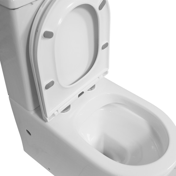 Унитаз-компакт безободковый Azario Blanco AZ-T003B-R с тонкой крышкой микролифт фото 6