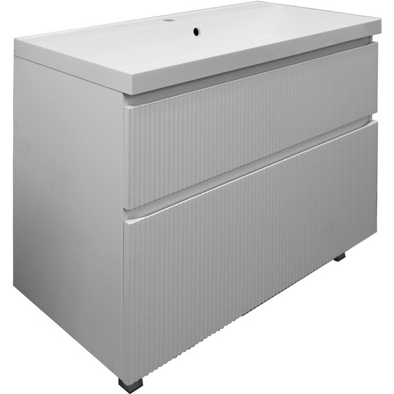 Тумба напольная с раковиной Azario Viola 100/2H 100 см CS00097146, белый матовый фото 