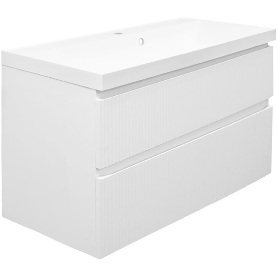 Тумба подвесная с раковиной Azario Viola 100/2H 100 см CS00097149, белый матовый фото 