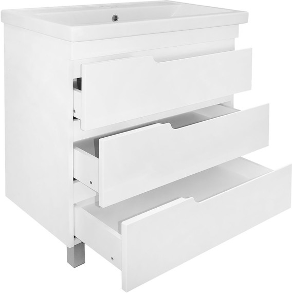 Тумба напольная с раковиной Loranto Kantri 80/3H 80 см CS00097257 (раковина Фостер 80) белый глянцевый - 4 Тумба напольная с раковиной Loranto Kantri 80/3H 80 см CS00097257 (раковина Фостер 80) белый глянцевый фото 4
