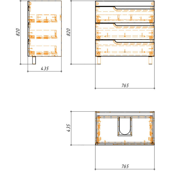 Тумба напольная с раковиной Loranto Kantri 80/3H 80 см CS00097257 (раковина Фостер 80) белый глянцевый - 8 Тумба напольная с раковиной Loranto Kantri 80/3H 80 см CS00097257 (раковина Фостер 80) белый глянцевый фото 8