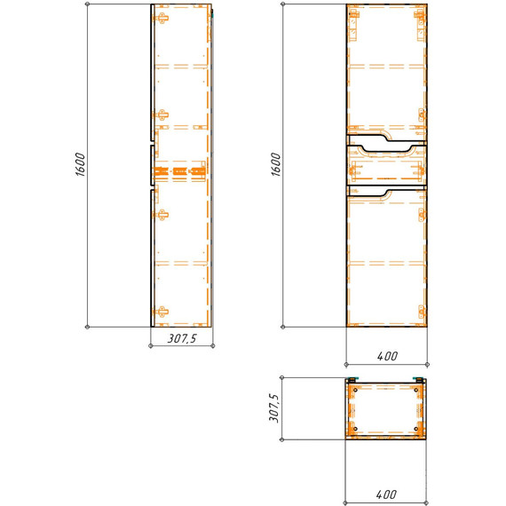Пенал подвесной Loranto Kantri 40 см R CS00097263, белый глянцевый - 5 Пенал подвесной Loranto Kantri 40 см R CS00097263, белый глянцевый фото 5