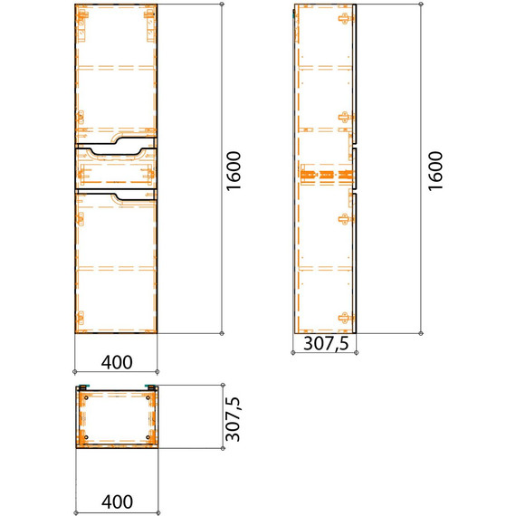 Пенал подвесной Loranto Kantri 40 см L CS00097264, белый глянцевый - 5 Пенал подвесной Loranto Kantri 40 см L CS00097264, белый глянцевый фото 5