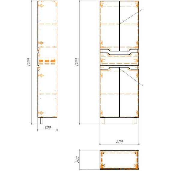 Пенал напольный Loranto Kantri 60/1 60 см CS00097266, белый глянцевый - 5 Пенал напольный Loranto Kantri 60/1 60 см CS00097266, белый глянцевый фото 5