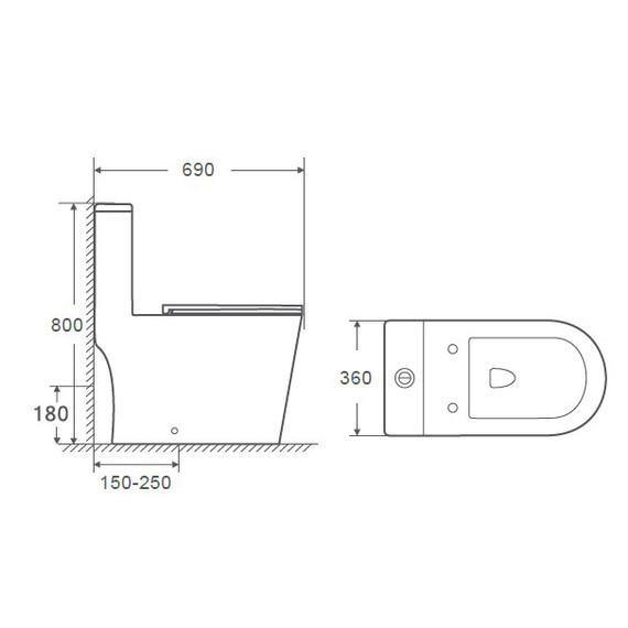 Унитаз-моноблок Azario Eagle AZ-80673 с тонкой крышкой микролифт (Система смыва Торнадо) - 15 Унитаз-моноблок Azario Eagle AZ-80673 с тонкой крышкой микролифт (Система смыва Торнадо) фото 15